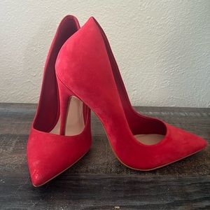 NWOT Aldo Red Suede high heel pumps